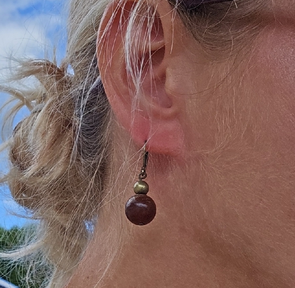 Elegant Brown Drop Earrings